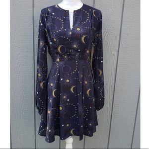 CAARA Celestial Night and Moon Navy Dress